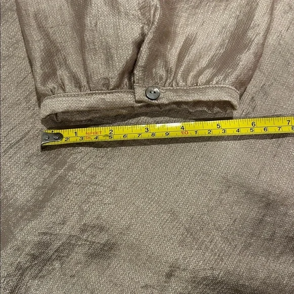 Chicos Champagne Metallic Flowy Festive Blouse 3 - Picture 8 of 8